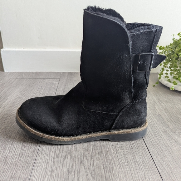 BIRKENSTOCK Uppsala Shearling Suede Leather Mid-Calf Boots Black Size 37 - Picture 7 of 11